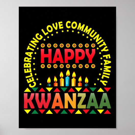 Happy Kwanzaa viert liefde Kinara kerst af Poster (Voorkant)