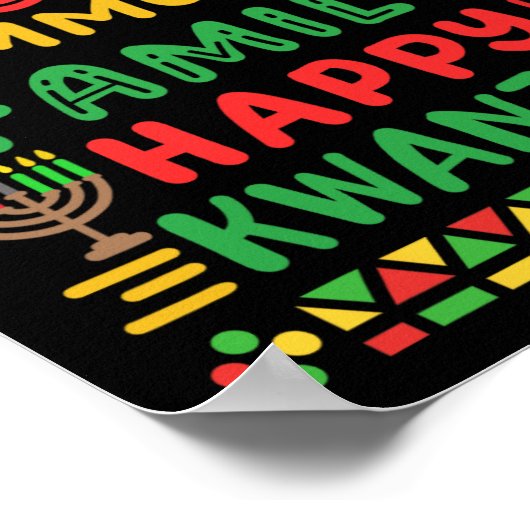 Happy Kwanzaa viert Mannen van de liefdesgemeensch Poster (Hoek)