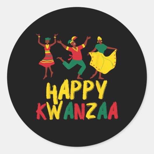 Happy Kwanzaa viert zeven Afrikaanse principes Ronde Sticker (Voorkant)