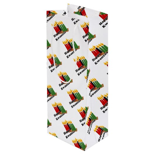 Happy Kwanzaa Wijn Cadeautas (Achterkant Gekanteld)