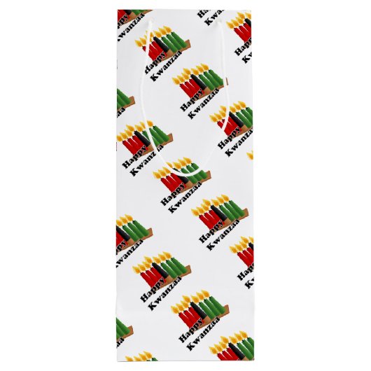 Happy Kwanzaa Wijn Cadeautas (Achterkant)