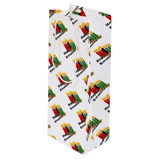 Happy Kwanzaa Wijn Cadeautas (Voorkant Gekanteld)