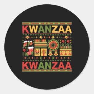 Happy Kwanzaa Zeven principes van Kwanzaa 1 Ronde Sticker
