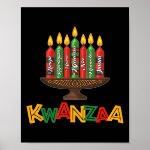 Happy Kwanzaa Zeven Principes van Kwanzaa - Kinara Poster