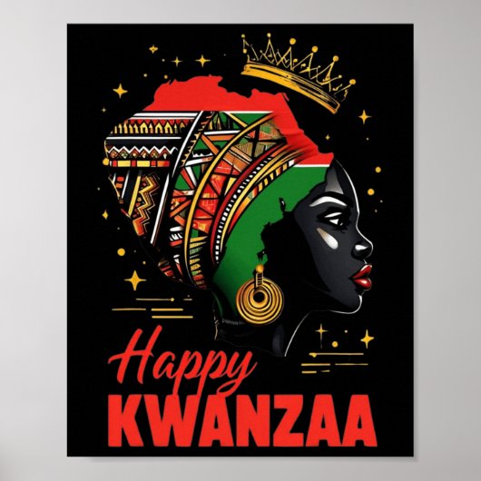 Happy Kwanzaa Zeven principes van Kwanzaa Vrouwen Poster (Voorkant)