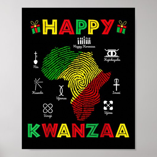 Happy Kwanzaa Zeven principes van Kwanzaa Vrouwen  Poster (Voorkant)