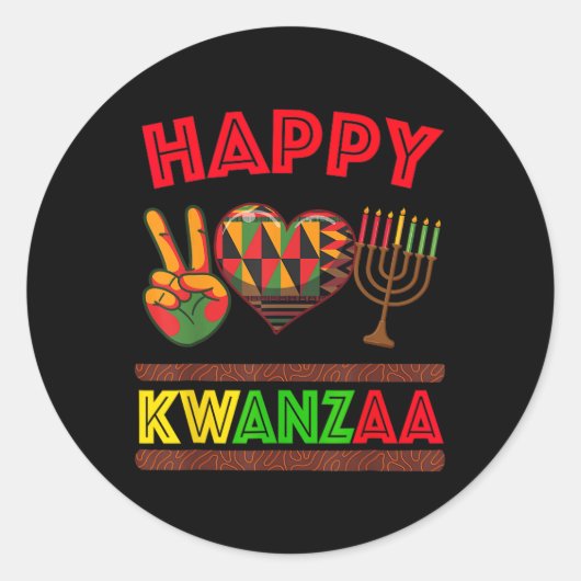 Happy Kwanzaa Zeven principes van Kwanzaa Vrouwen Ronde Sticker (Voorkant)