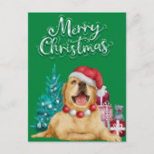 Happy Lab Retriever Green Holiday Briefkaart (Voorkant)