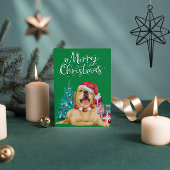 Happy Lab Retriever Green Holiday Briefkaart