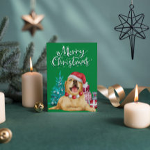 Happy Lab Retriever Green Holiday Briefkaart