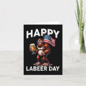 Happy Laber Day Labor Day Sasquatch Amerikaanse vl Kaart (Voorkant)