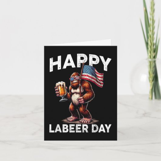 Happy Laber Day Labor Day Sasquatch Amerikaanse vl Kaart (Voorkant)