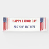 Happy Labor Day Amerikaanse vlag graffiti Spandoek (Horizontaal)