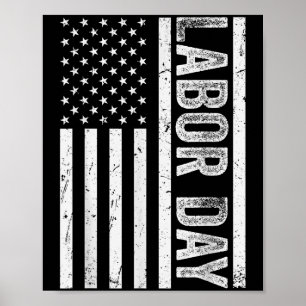 Happy Labor Day  Amerikaanse vlag Patriot werk Poster