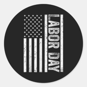 Happy Labor Day Amerikaanse vlag Patriot werk Ronde Sticker