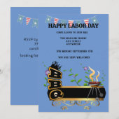 Happy Labor Day BBQ uitnodiging (bewerkbaar) (Voorkant / Achterkant)