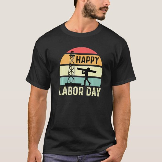 Happy Labor Day Construction Worker T-shirt (Voorkant)