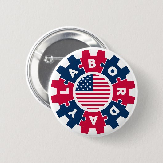 Happy Labor Day Fun Ronde Button 5,7 Cm (Voorkant /achterkant)