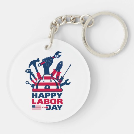 Happy Labor Day Fun Sleutelhanger (Achterkant)