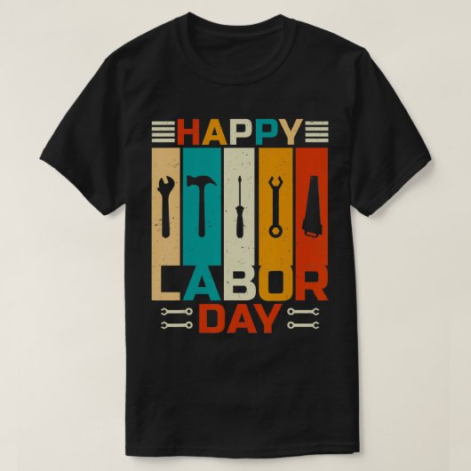 Happy Labor Day Funny Proud Labour Matching T-shirt (Design voorkant)