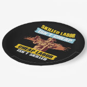 Happy Labor Day - Geschoolde arbeid is niet goedko Papieren Bordje (Gekanteld)