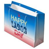 Happy Labor Day in rood wit blauw Groot Cadeauzakje (Voorkant Gekanteld)