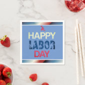 Happy Labor Day in rood wit blauw Servet (Insitu)