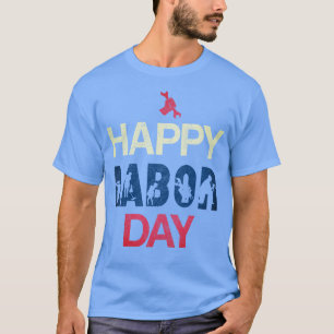 Happy Labor Day in rood wit blauw T-shirt