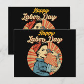 Happy Labor Day Meisje Sterke arbeidersbeweging We (Voorkant / Achterkant)