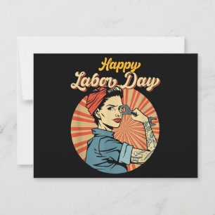 Happy Labor Day Meisje Sterke arbeidersbeweging We Briefkaart