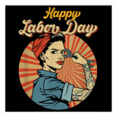 Happy Labor Day Meisje Sterke arbeidersbeweging We Perfect Poster (Voorkant)