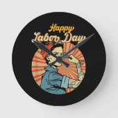 Happy Labor Day Meisje Sterke arbeidersbeweging We Ronde Klok (Voorkant)