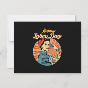 Happy Labor Day Meisje Sterke arbeidersbeweging We RSVP Kaartje