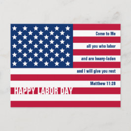 HAPPY LABOR DAY Patriotic Christelijk USA Holiday  Feestdagenkaart