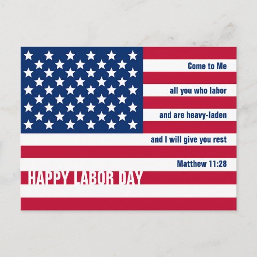 HAPPY LABOR DAY Patriotic Christelijk USA Holiday  Feestdagenkaart (Voorkant)