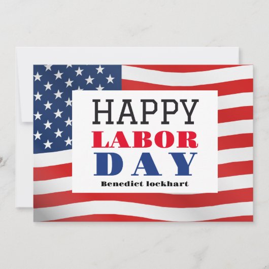 Happy Labor Day patriottische Amerikaanse vlag Bedankkaart (Voorkant)