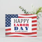Happy Labor Day patriottische Amerikaanse vlag Bedankkaart (Staand voorkant)