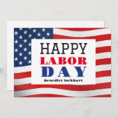 Happy Labor Day patriottische Amerikaanse vlag Bedankkaart (Voorkant / Achterkant)