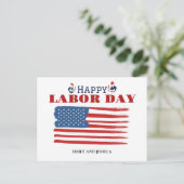 Happy Labor Day patriottische Amerikaanse vlag Briefkaart (Staand voorkant)