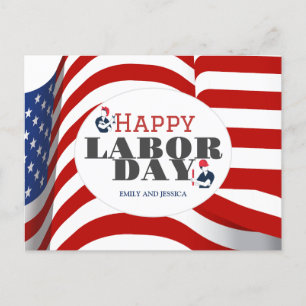 Happy Labor Day patriottische Amerikaanse vlag Briefkaart