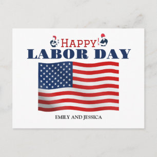 Happy Labor Day patriottische Amerikaanse vlag Briefkaart