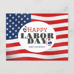 Happy Labor Day patriottische Amerikaanse vlag Briefkaart