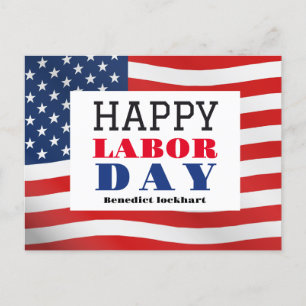 Happy Labor Day patriottische Amerikaanse vlag Briefkaart