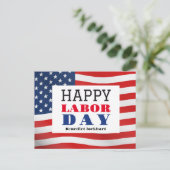 Happy Labor Day patriottische Amerikaanse vlag Briefkaart (Staand voorkant)