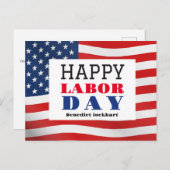 Happy Labor Day patriottische Amerikaanse vlag Briefkaart (Voorkant / Achterkant)