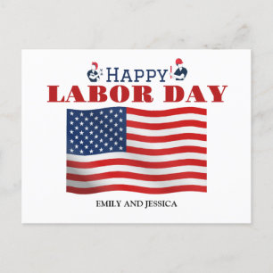 Happy Labor Day patriottische Amerikaanse vlag Briefkaart