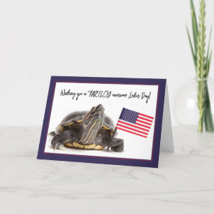 Happy Labor Day Patriottische Schildpad met vlag H Feestdagen Kaart