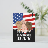 Happy Labor Day patriottische Verenigde Staten Roo Briefkaart (Staand voorkant)