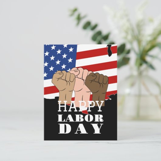Happy Labor Day patriottische Verenigde Staten Roo Briefkaart (Staand voorkant)