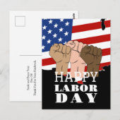 Happy Labor Day patriottische Verenigde Staten Roo Briefkaart (Voorkant / Achterkant)
